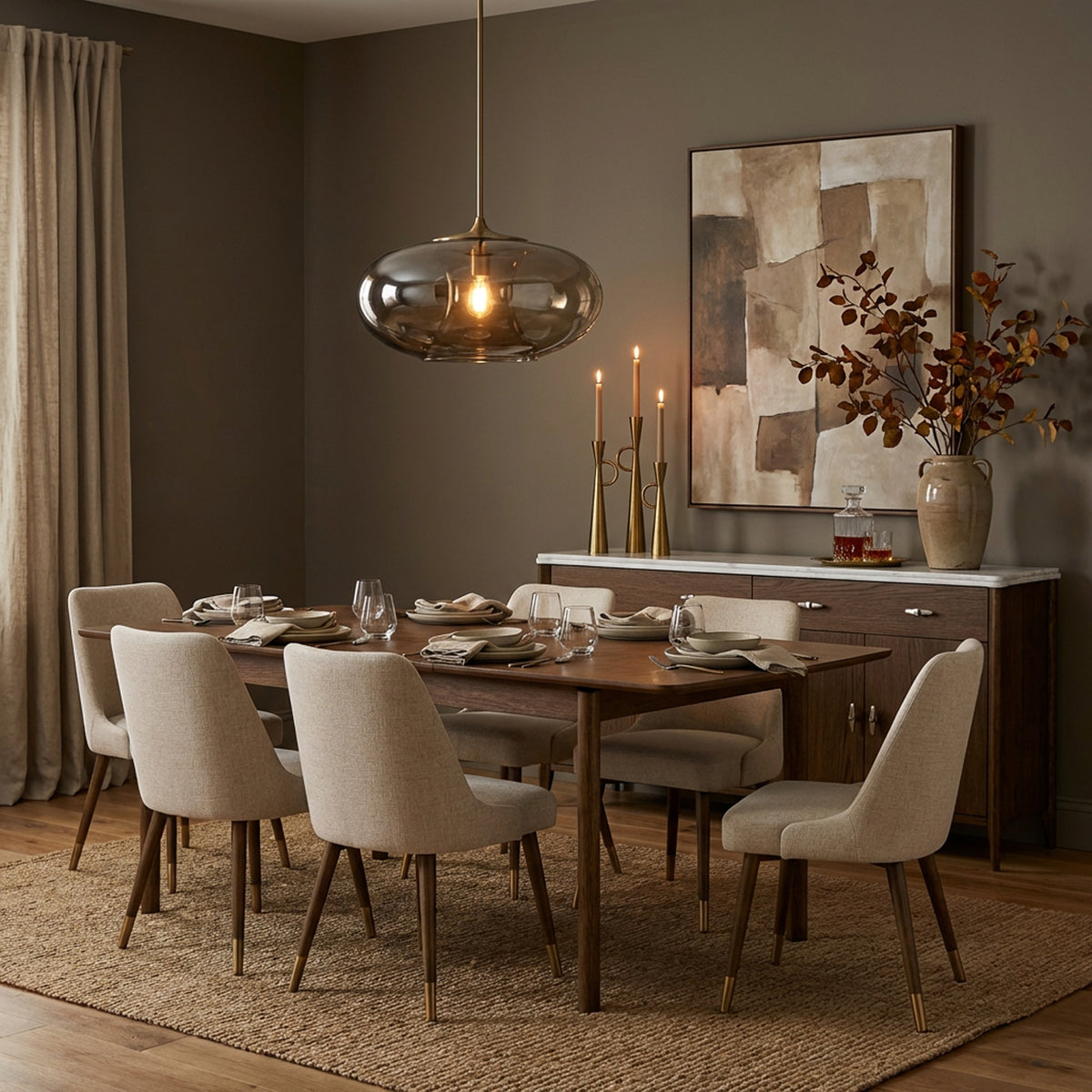 Hawthorne Dark Oak 180-230cm Extendable Dining Table from Roseland Furniture