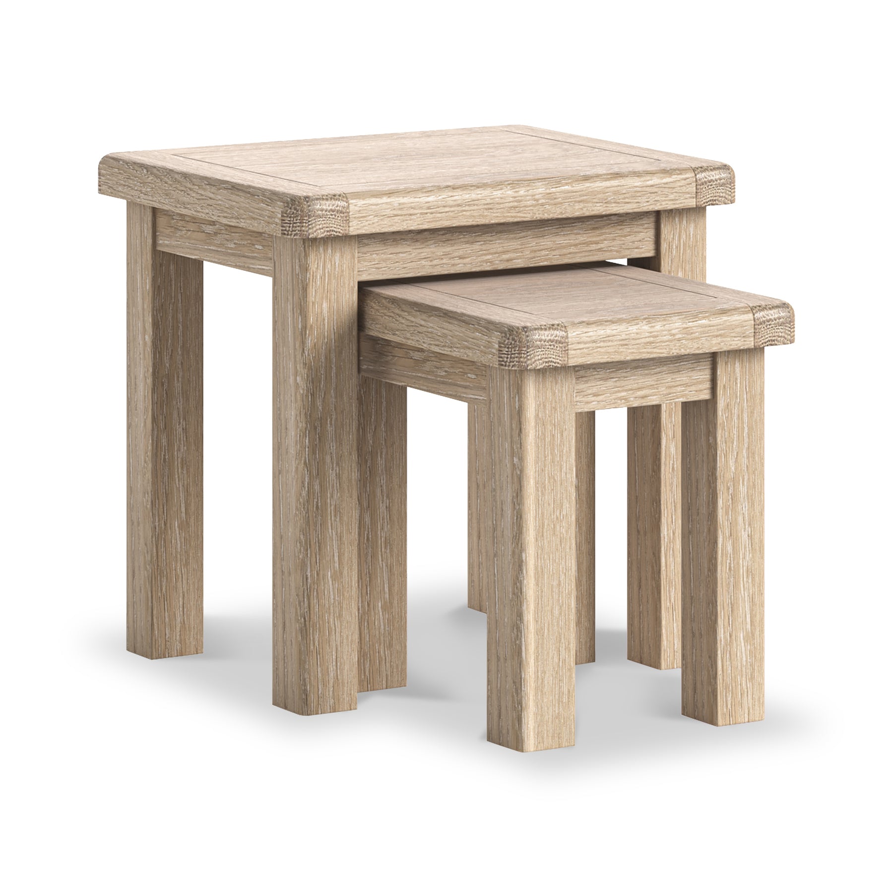 Portland Washed Oak Nest Of Tables from Roseland Furniture