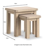 Portland Washed Oak Nest Of Tables from Roseland Furniture