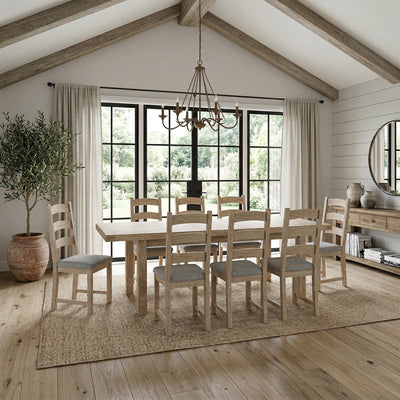 Portland Washed Oak 200-245cm Extendable Dining Table