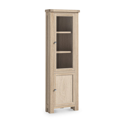 Portland Washed Oak Corner Display Cabinet