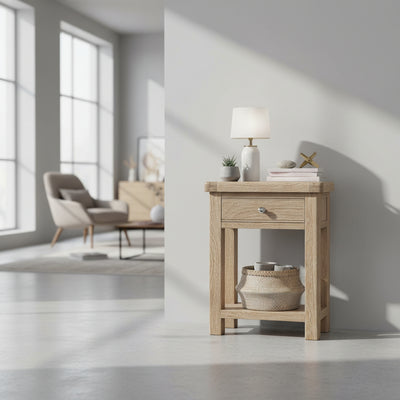 Portland Washed Oak Telephone Table