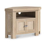Portland Washed Oak Corner TV Unit from Roseland Furniture
