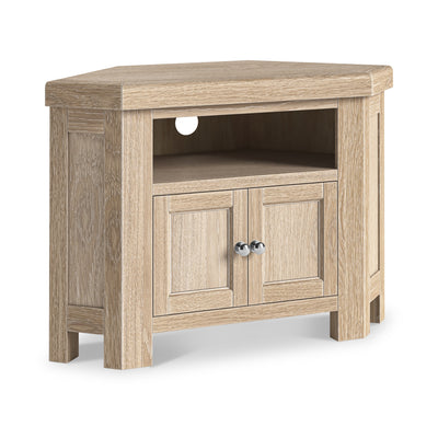 Portland Washed Oak Corner TV Unit