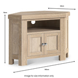 Portland Washed Oak Corner TV Unit from Roseland Furniture