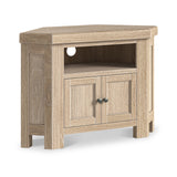 Portland Washed Oak Corner TV Unit from Roseland Furniture