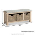 Portland Washed Oak Storage Bench Beige Cushion from Roseland Furniture