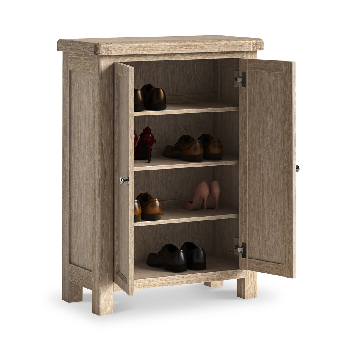 Portland Washed Shoe Storage Cupboard from Roseland Furniture