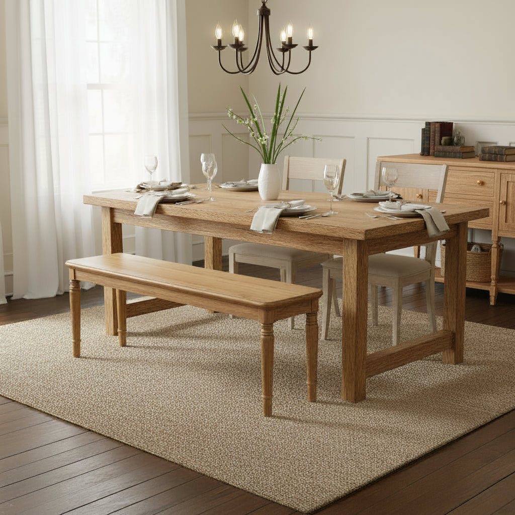 Alderley Oak 150cm Dining Bench from Roseland Furniture
