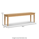 Alderley Oak 150cm Dining Bench from Roseland Furniture