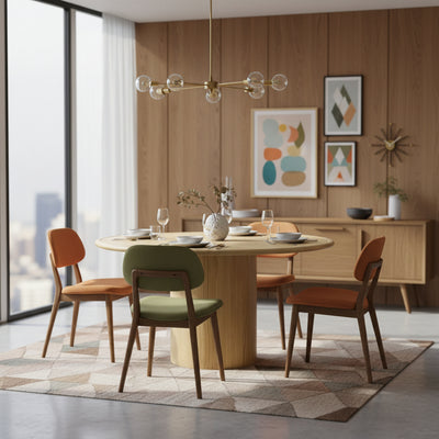 Calder Light Burl 120cm Round Dining Table