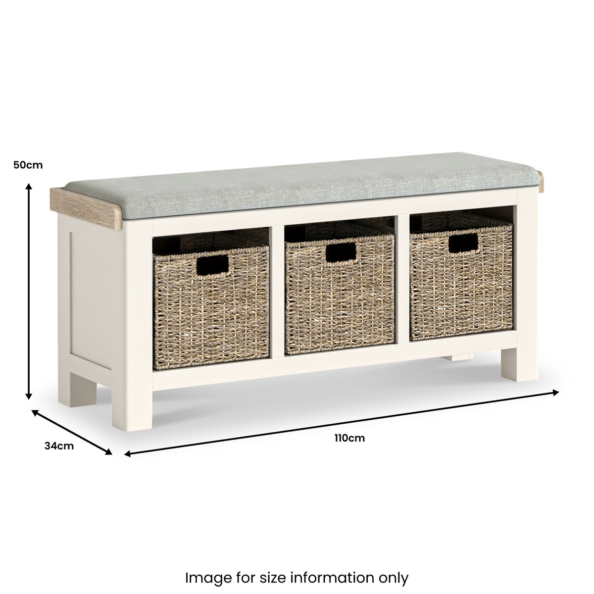 Belmont Storage Bench Beige Cushion from Roseland Furniture