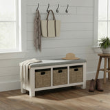 Belmont Storage Bench with Grey Cushion from Roseland Furniture