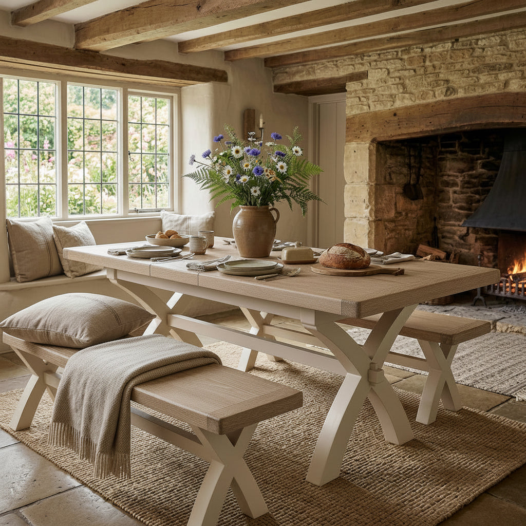 Belmont 200-245cm Extendable Cross Leg Dining Table