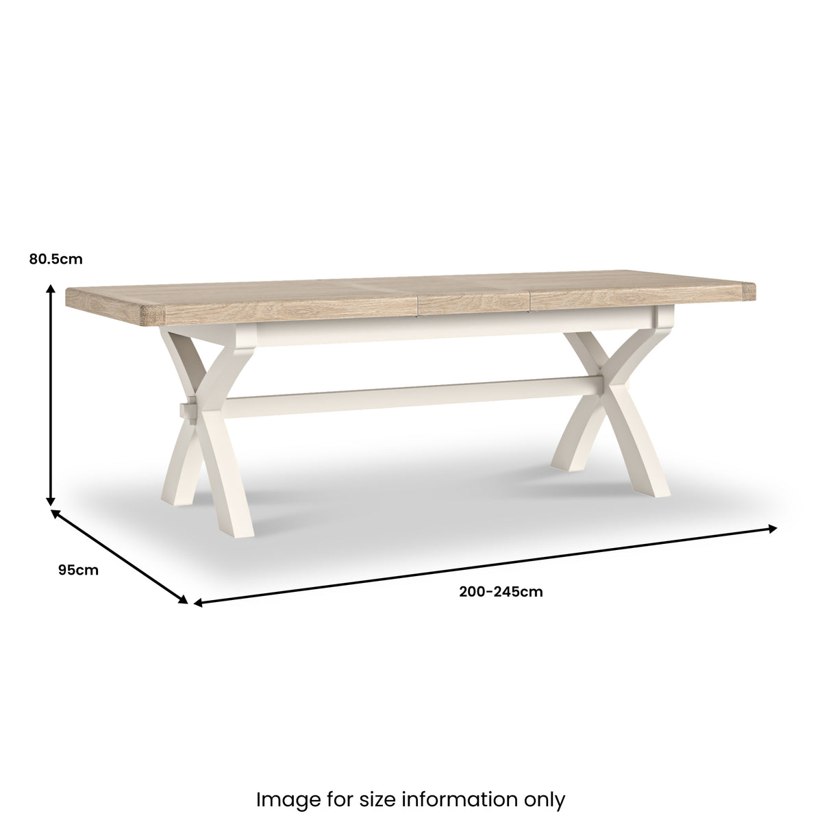 Belmont 200 245cm Extendable Cross Leg Dining Table from Roseland Furniture