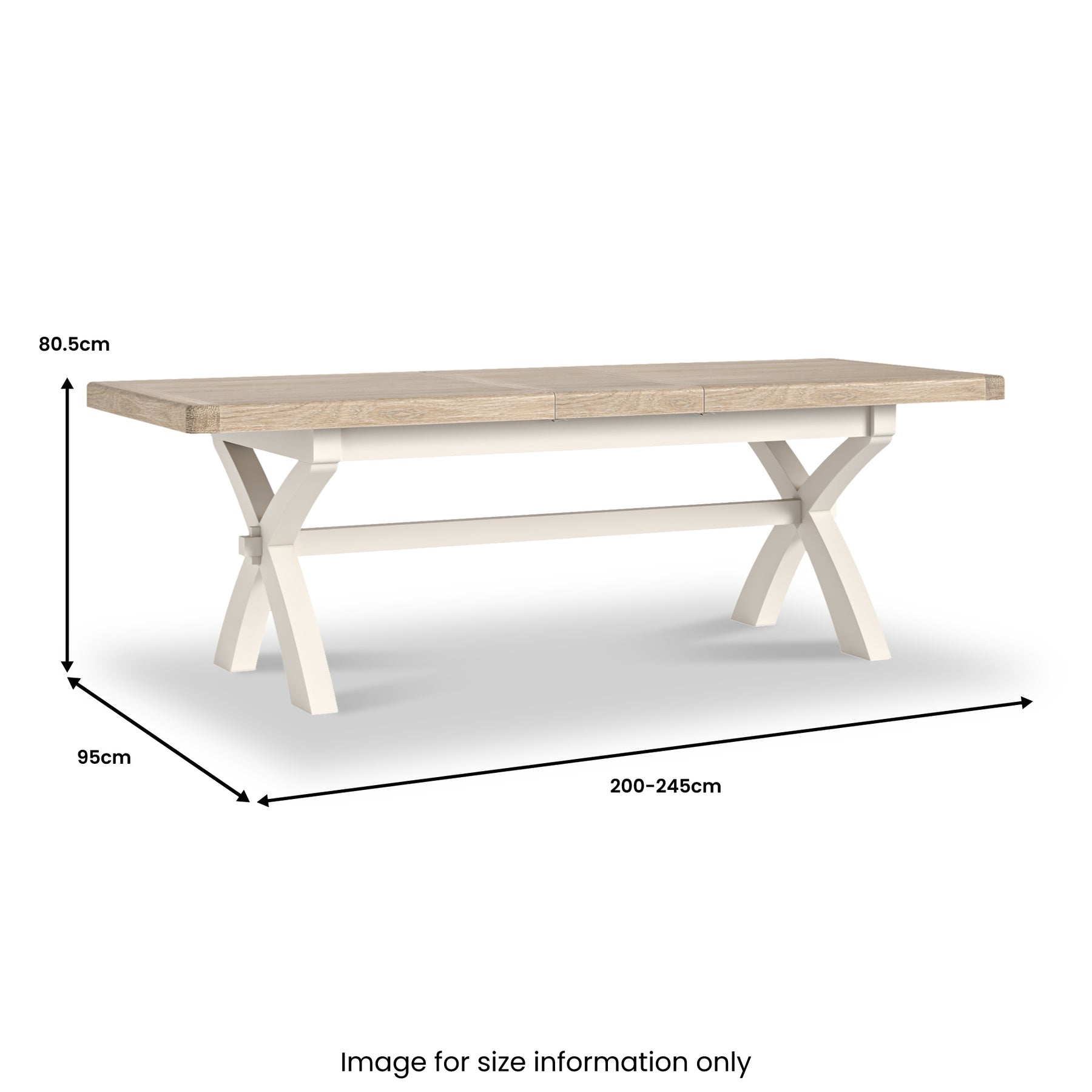 Belmont 200 245cm Extendable Cross Leg Dining Table from Roseland Furniture