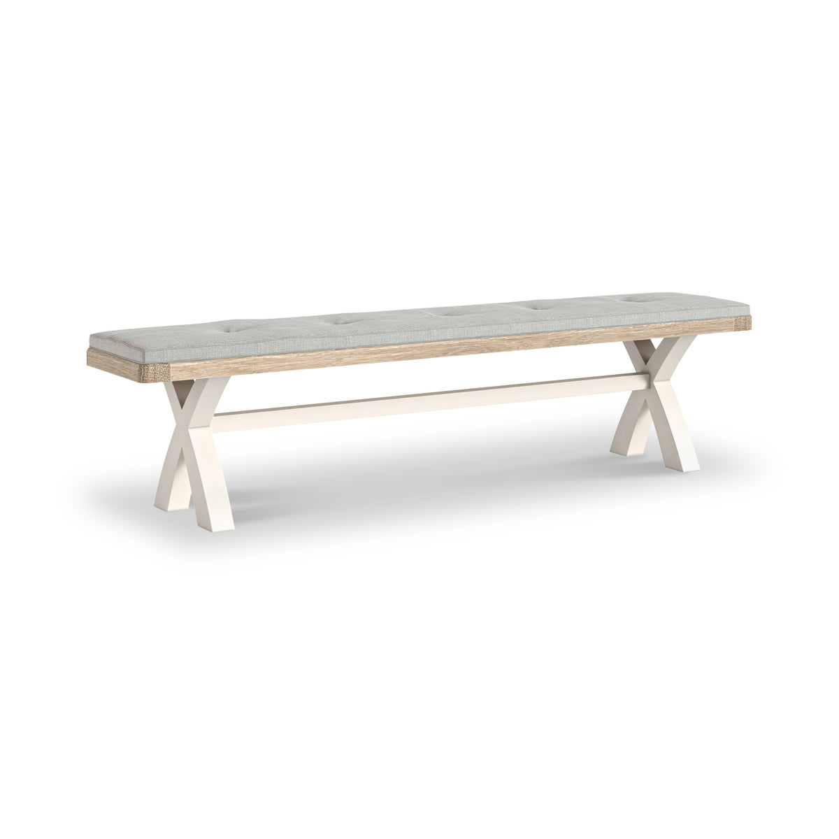 Belmont Cross Leg Dining Bench Beige Cushion from Roseland Furniture