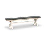 Belmont Cross Leg Dining Bench Charcoal Cushion from Roseland Furniture