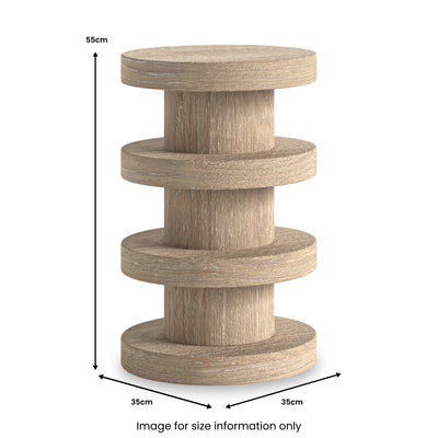 Mylor Washed Oak Bobbin Side Table