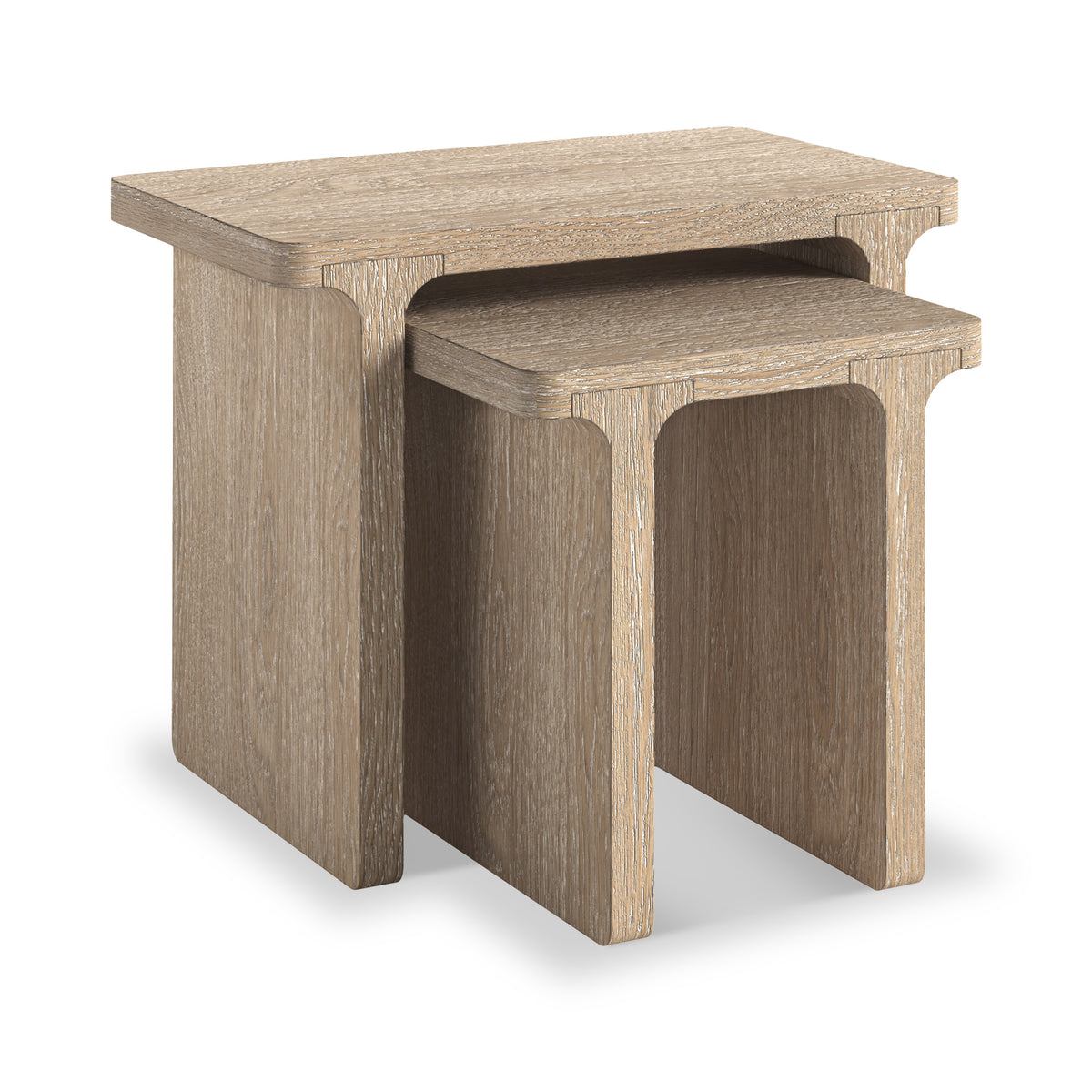 Mylor Washed Oak Nest of Tables from Roseland Furniture