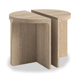 Mylor Washed Oak Half Moon Nest of Tables from Roseland Furniture