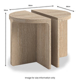 Mylor Washed Oak Half Moon Nest of Tables from Roseland Furniture