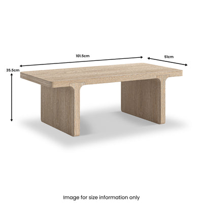 Mylor Washed Oak Rectangular Coffee Table