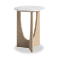 Mylor Washed Oak Marble Top Side Table from Roseland Furniture