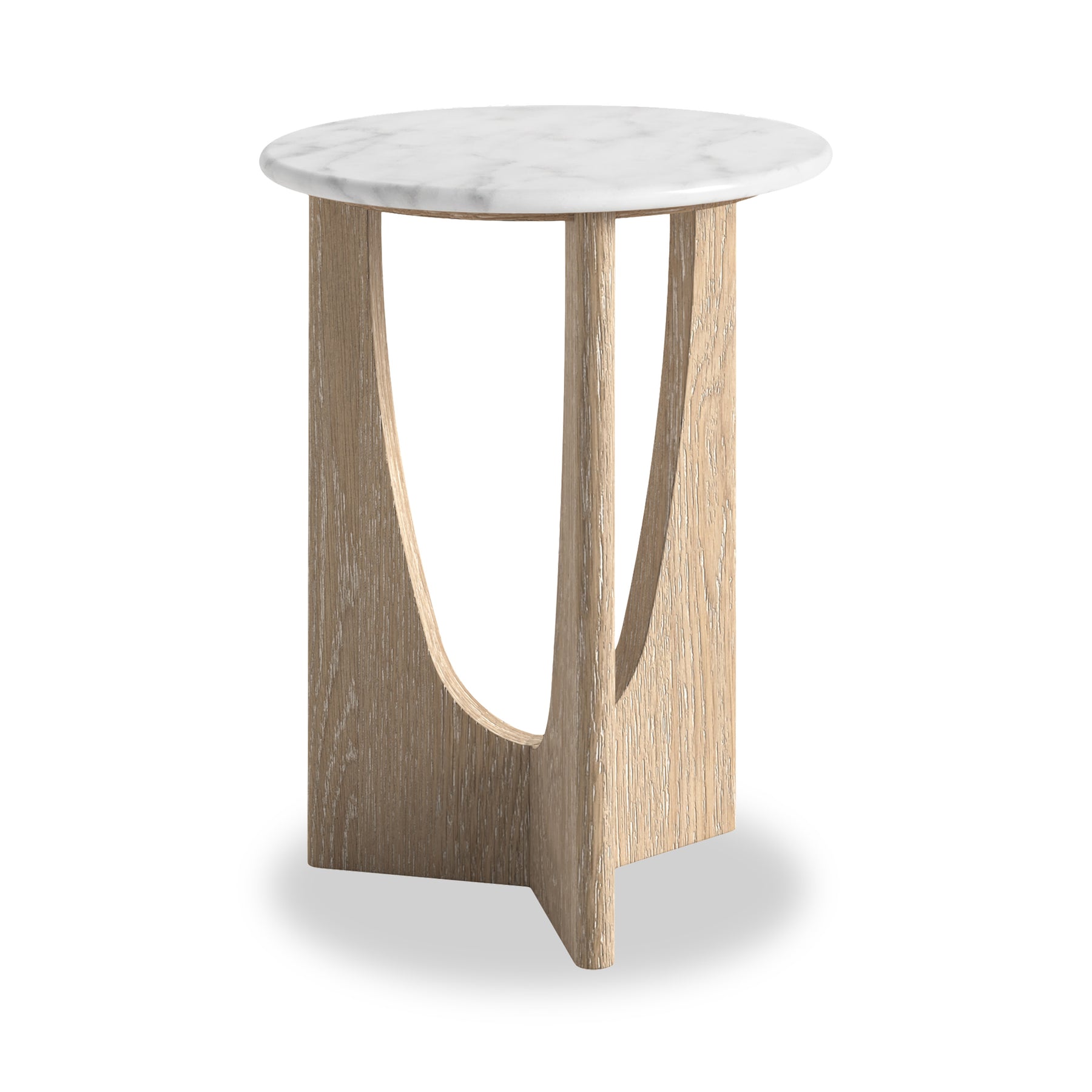 Mylor Washed Oak Marble Top Side Table from Roseland Furniture