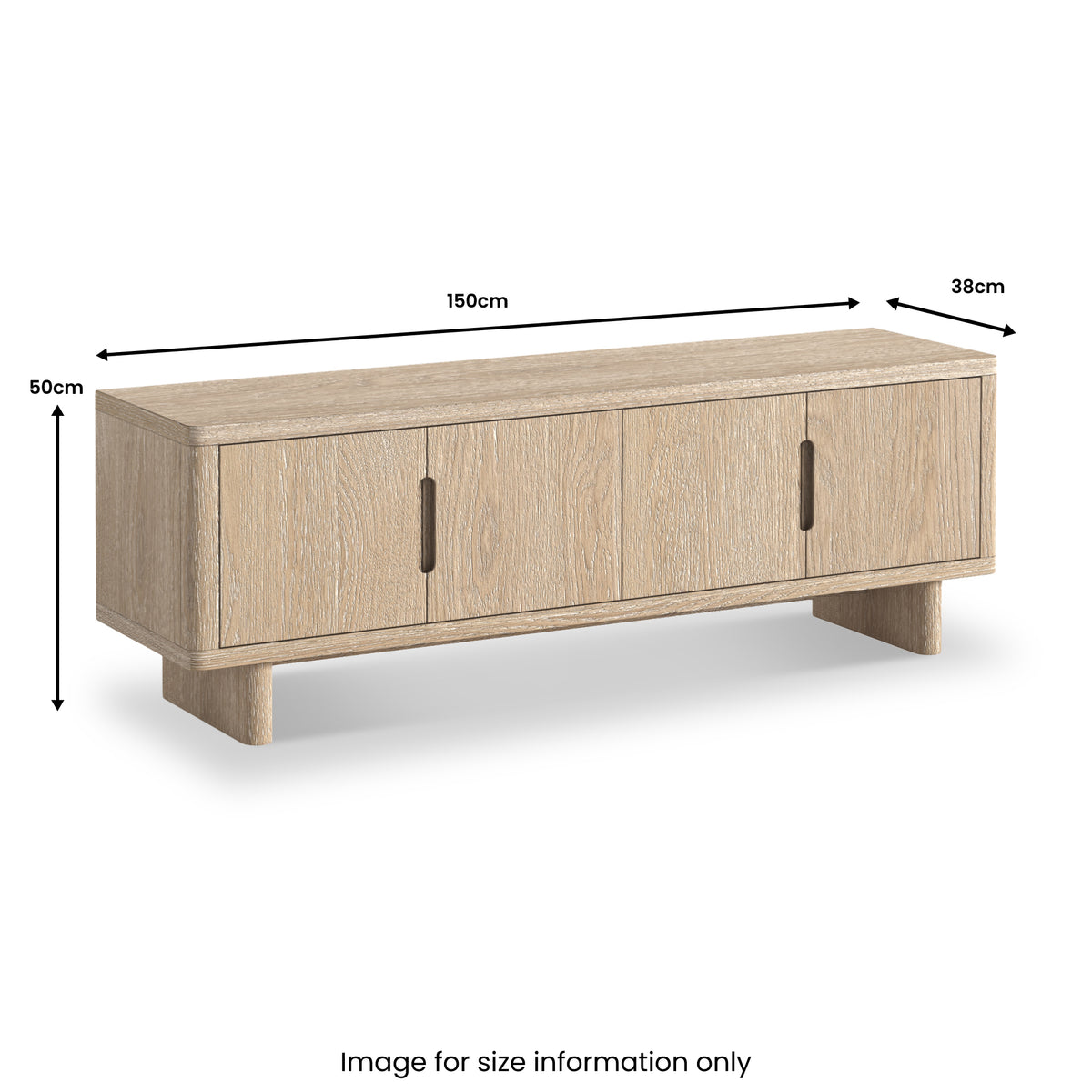 Mylor Washed Oak 150cm TV Unit from Roseland Furniture
