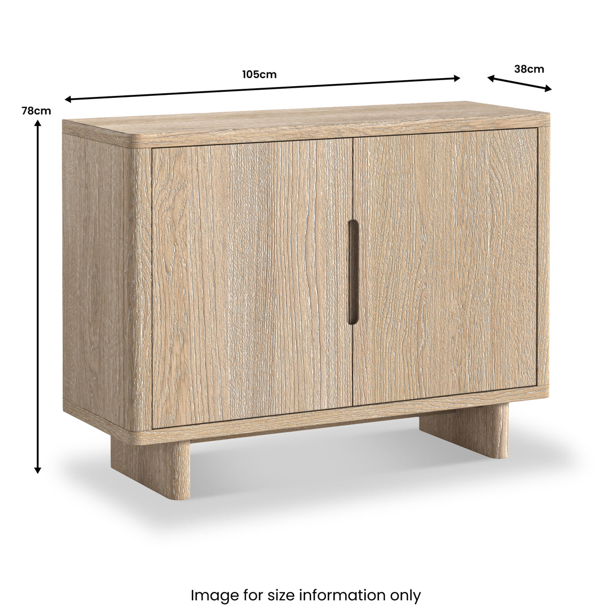 Mylor Washed Oak Small Sideboard from Roseland Furniture