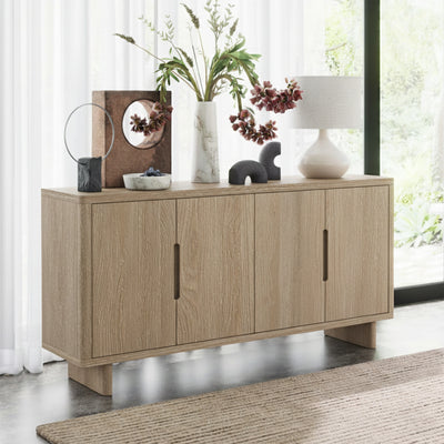 Mylor Washed Oak 4 Door Sideboard