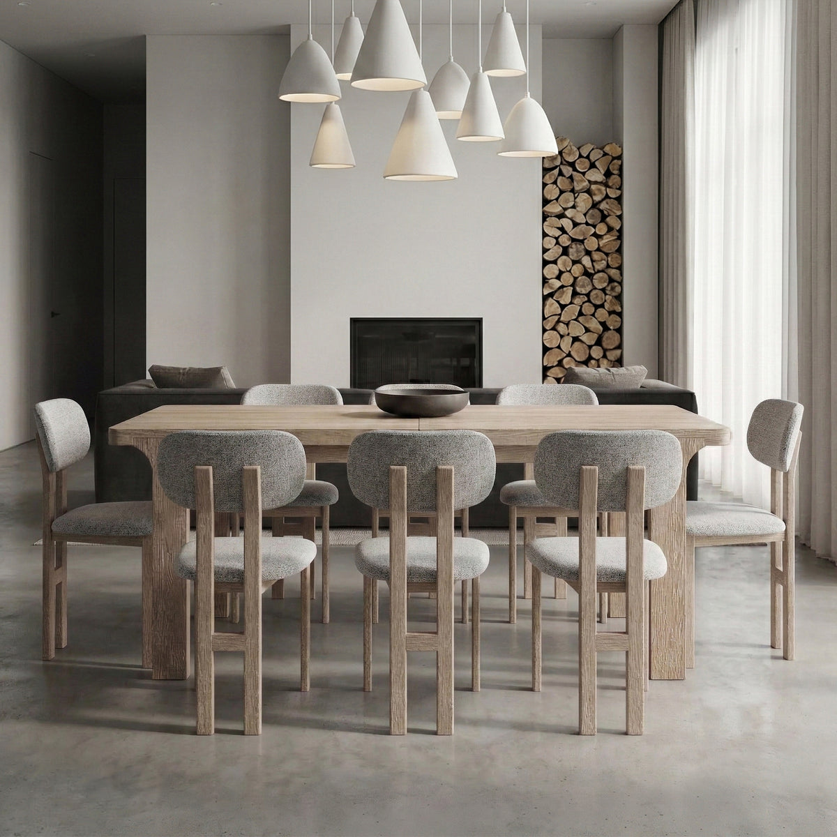 Mylor Washed Oak Grey Dining Chair from Roseland Furniture