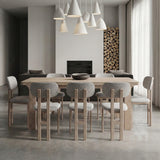 Mylor Washed Oak Grey Dining Chair from Roseland Furniture