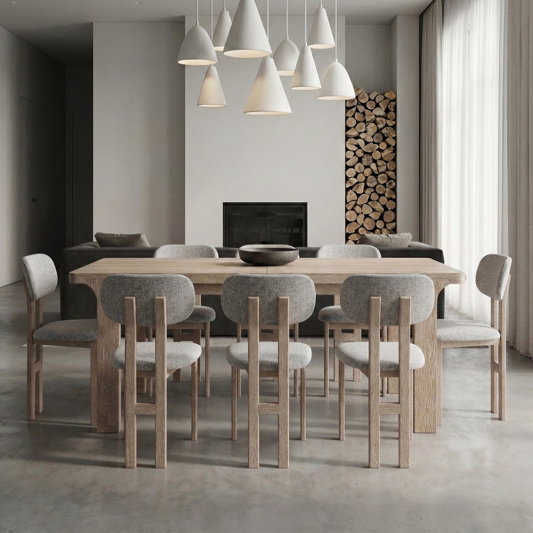 Mylor Washed Oak Grey Dining Chair from Roseland Furniture