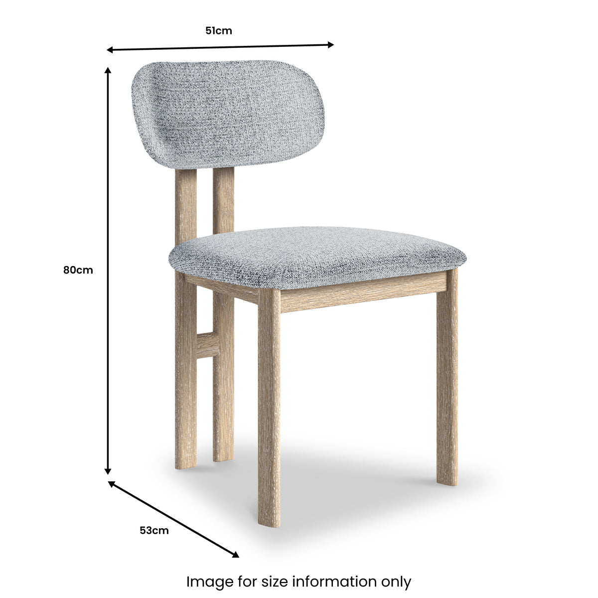 Mylor Washed Oak Grey Dining Chair from Roseland Furniture