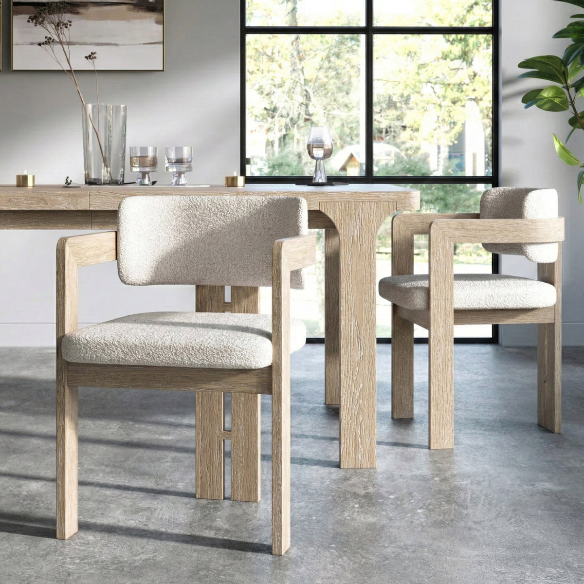 Mylor Washed Oak Dining Chair from Roseland Furniture