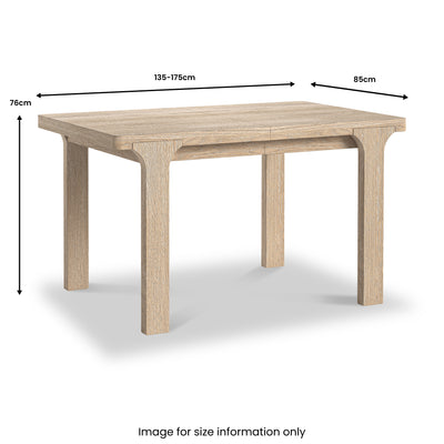Mylor Washed Oak 135-175cm Extending Dining Table