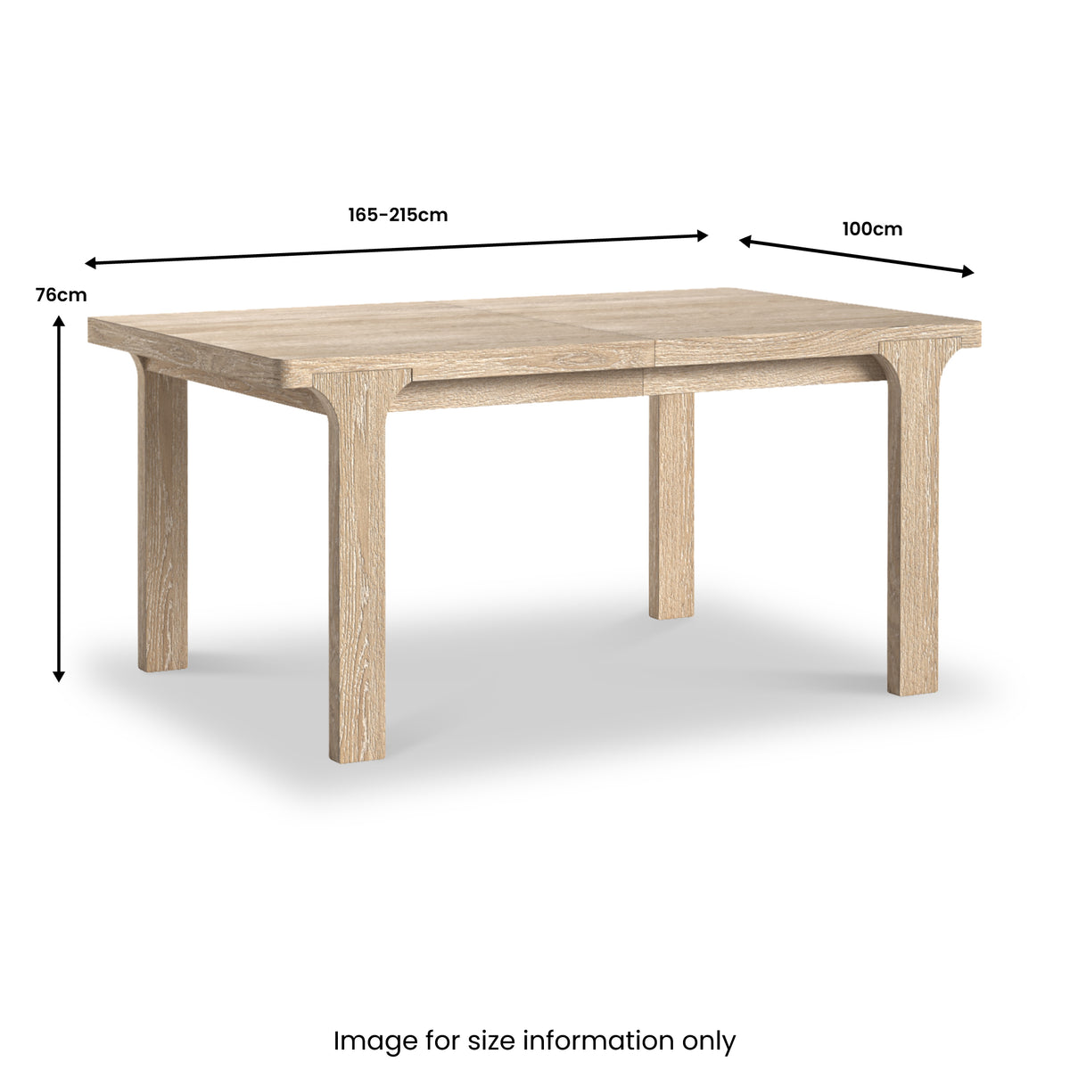 Mylor Washed Oak 165-215cm Ext Dining Table from Roseland Furniture