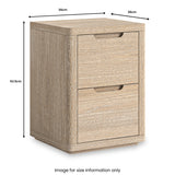 Mylor Washed Oak 2 Drawer Beside from Roseland Furniture