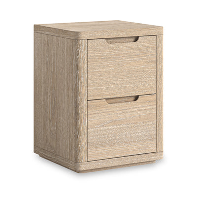 Mylor Washed Oak 2 Drawer Bedside