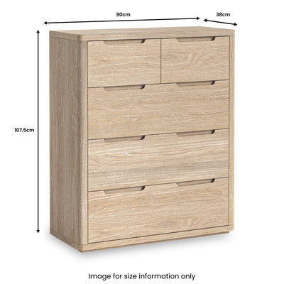 Mylor Washed Oak 2 over 3 Drawer Chest