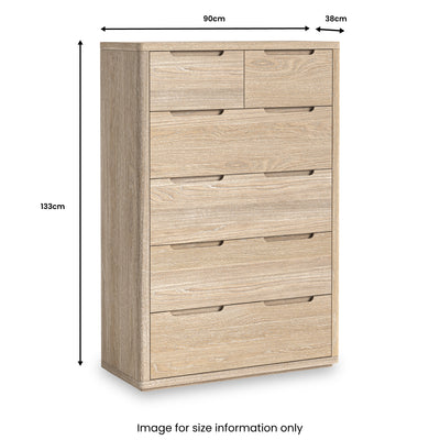 Mylor Washed Oak 2 over 4 Drawer Chest