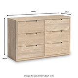 Mylor Washed Oak 6 Drawer Chest from Roseland Furniture