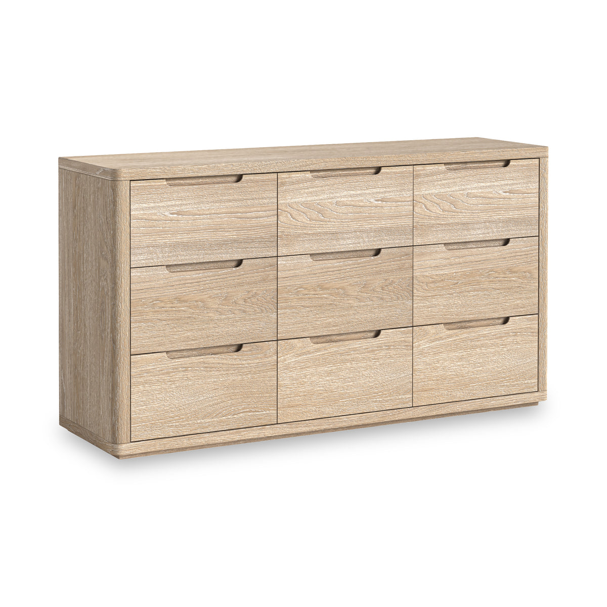 Mylor Washed Oak 9 Drawer Chest from Roseland Furniture