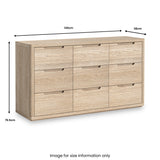 Mylor Washed Oak 9 Drawer Chest from Roseland Furniture