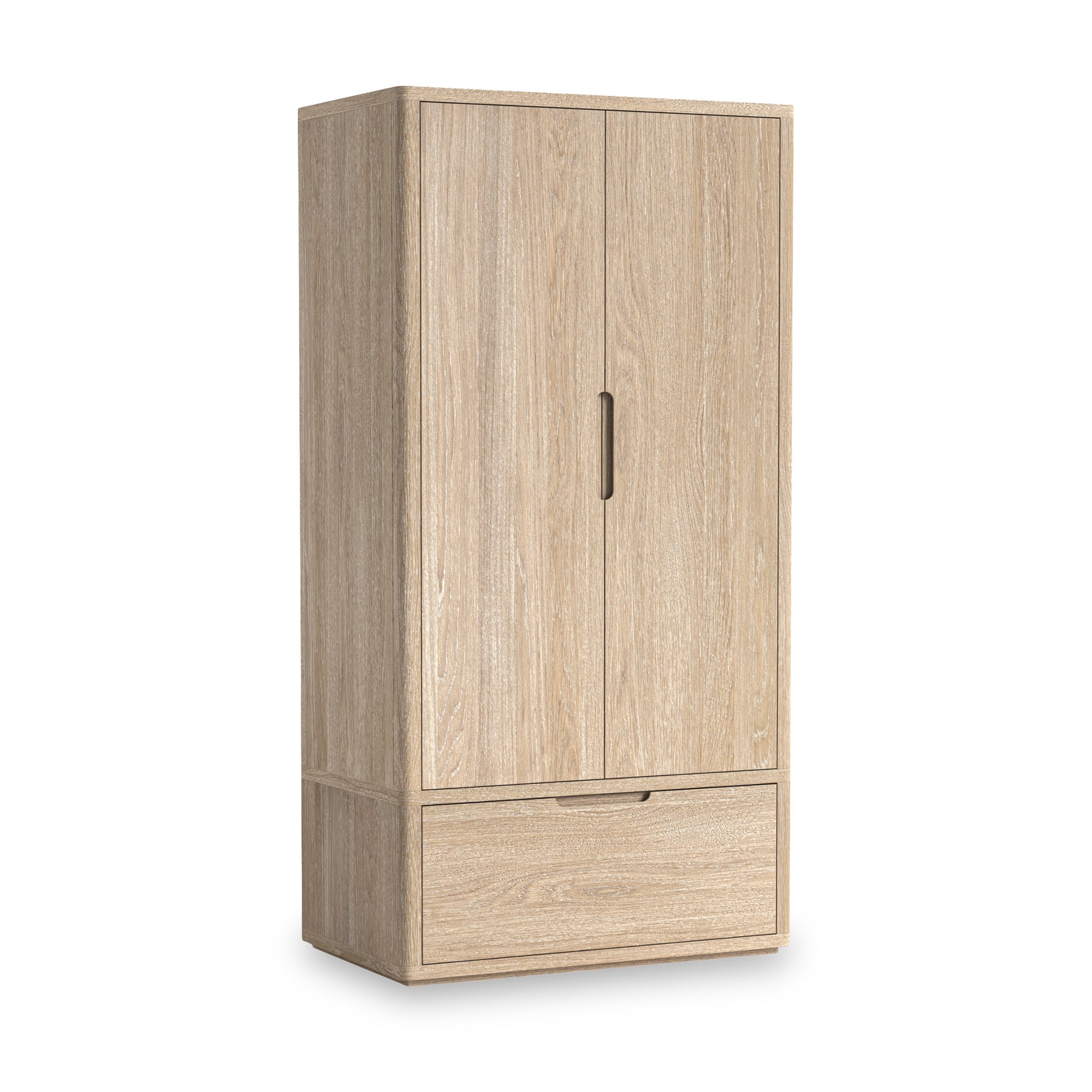 Mylor Washed Oak Double Wardrobe from Roseland Furniture