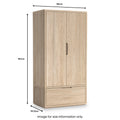 Mylor Washed Oak Double Wardrobe from Roseland Furniture