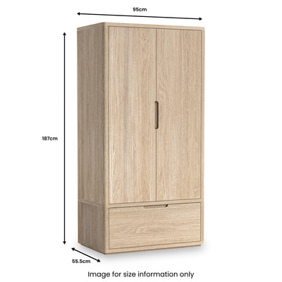 Mylor Washed Oak Double Wardrobe