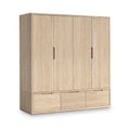 Mylor Washed Oak 4 Door Wardrobe from Roseland Furniture